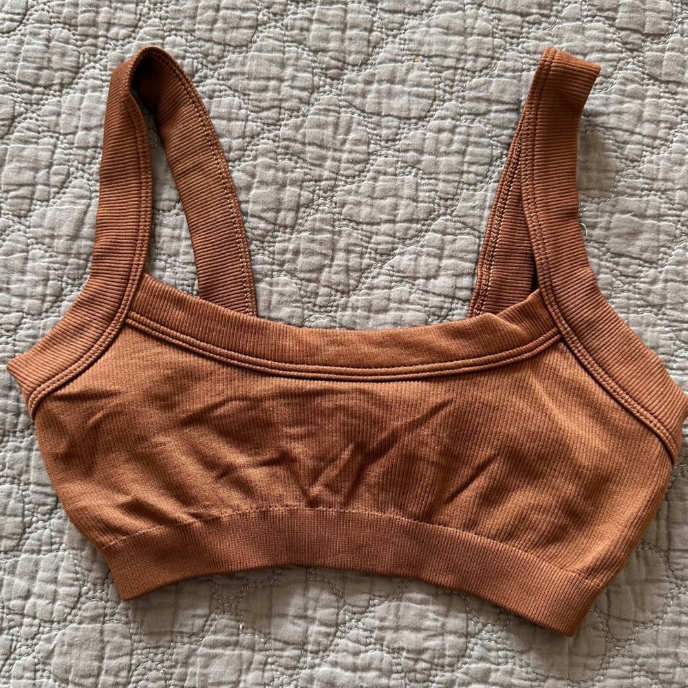 Out From Under Urban Outfitters Drew Ribbed Seamless Bra Top Brown XS/S